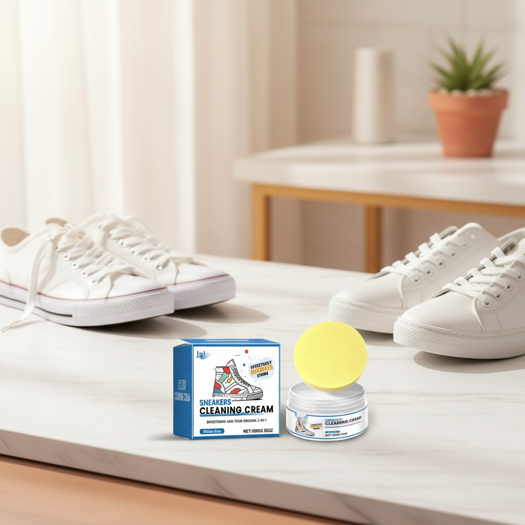 Premium lifestyle photo of shoe cleaning cream
