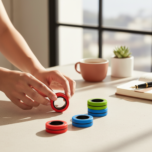 Premium lifestyle photo of anti-stress magnetic rings