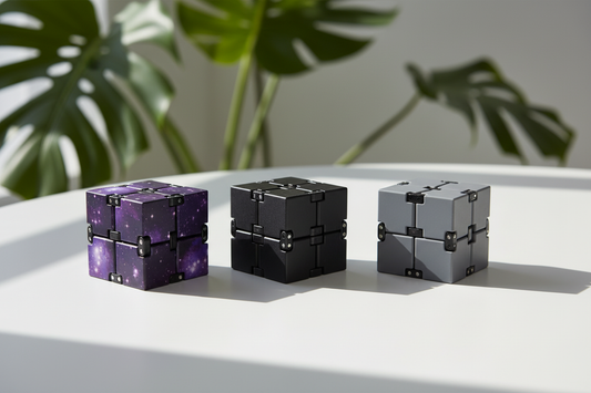 Infinity Cube - Black Gray Deep Purple with Plants